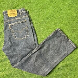 VTG 90s Levis 517 Men 38 x 30 Boot Cut Blue Jeans Dark Wash Denim Orange Tab USA